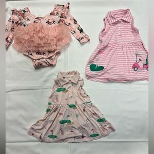 Angel Dear Pastel Golf-Themed Baby Dress